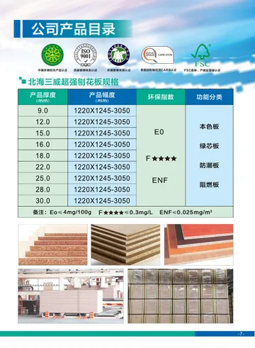 企業型錄：產品目錄、認證與超強刨花板規格